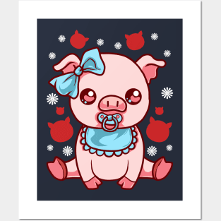 Cute Baby Pig Piglet Posters and Art